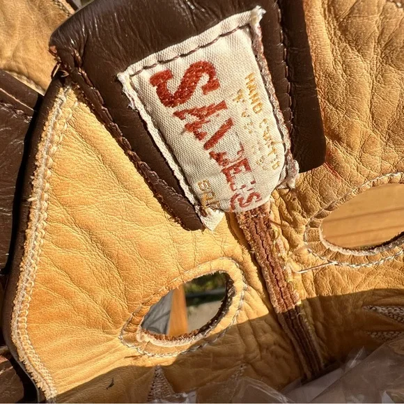 Vintage Sanders tall brown marbled leather western boot - Picture 16 of 16